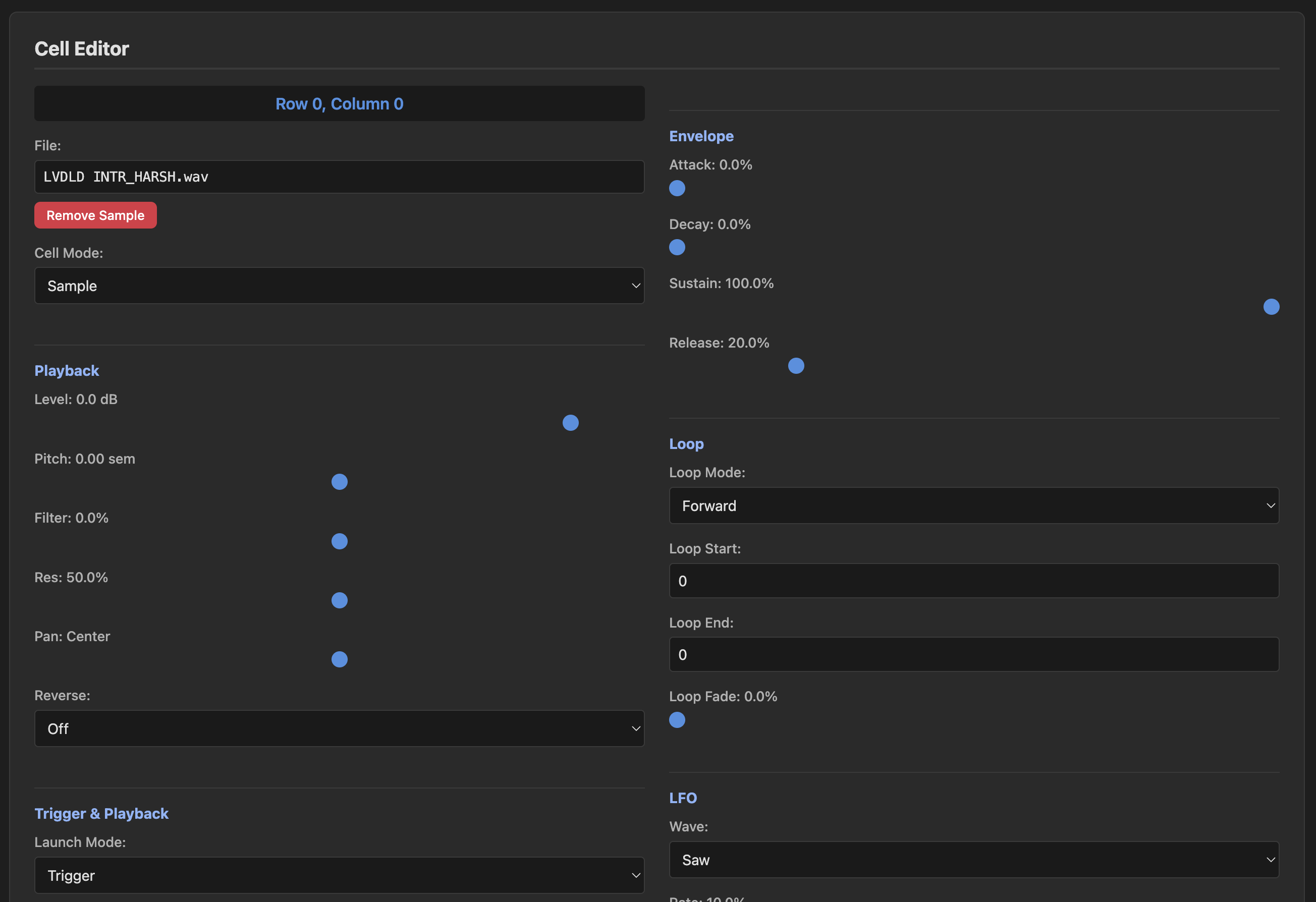Preset Manager for Bitbox - Cell Editor
